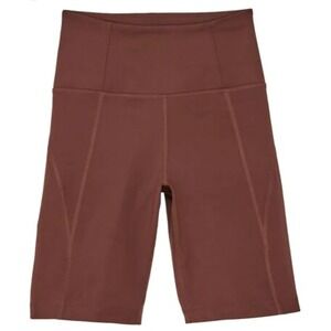 Girlfriend Collective Bike Shorts High Rise Compression Activewear Brown Women's